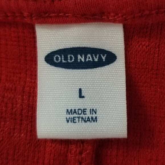 Old Navy Women's Red Sleeveless Button-Up Top with Bottom Tie Size L (C1514) - Picture 6 of 7